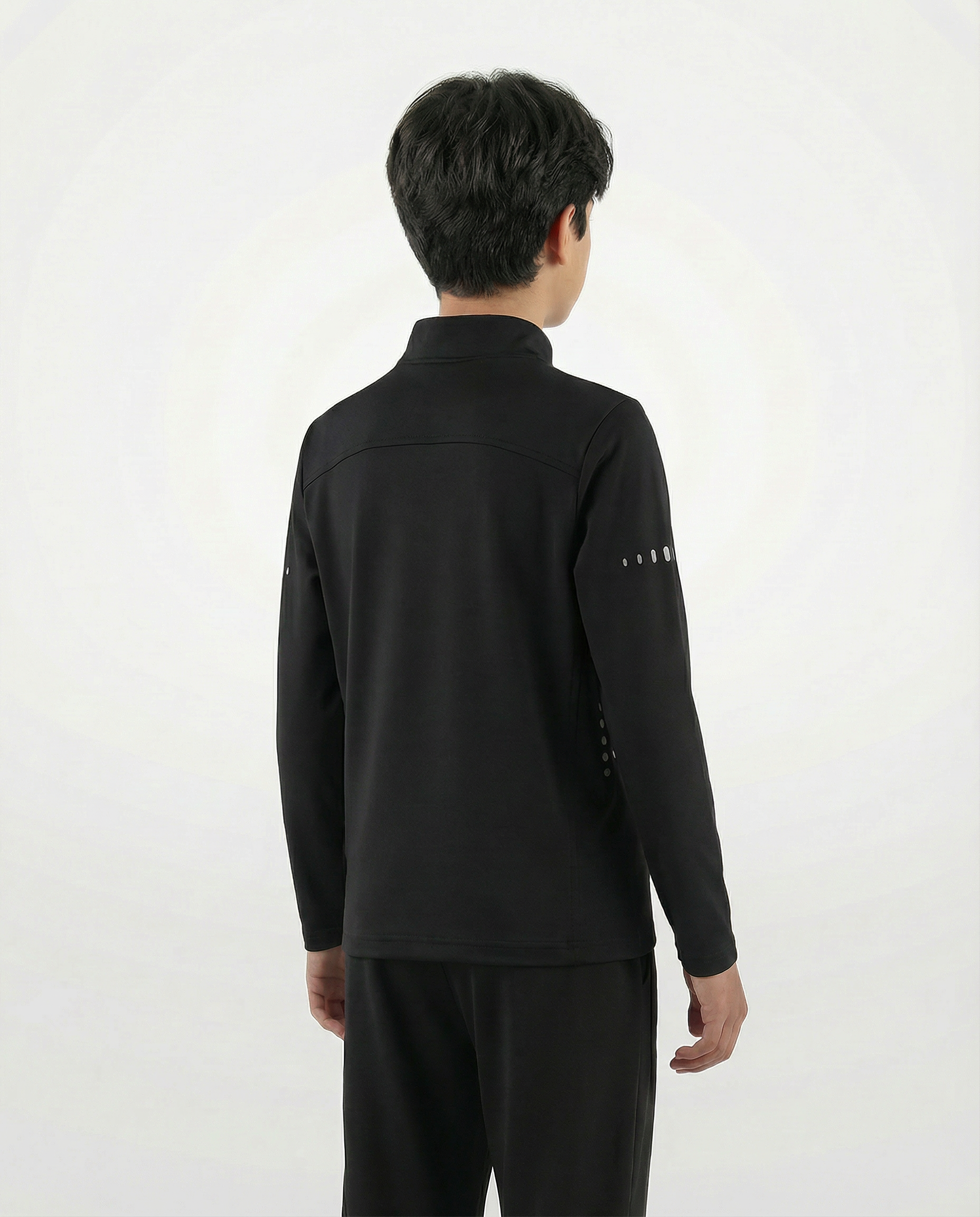 Courts black 1/4 jacket with black accents on a mannequin against a white background.