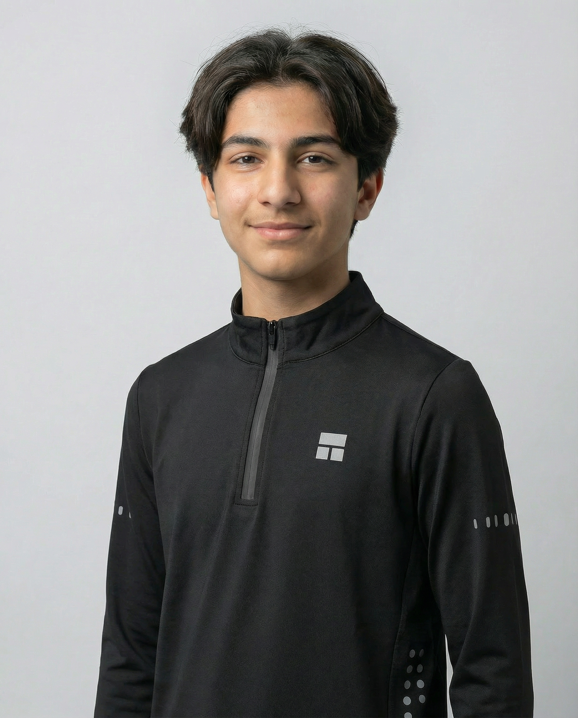 Courts black 1/4 jacket with black accents on a mannequin against a white background.